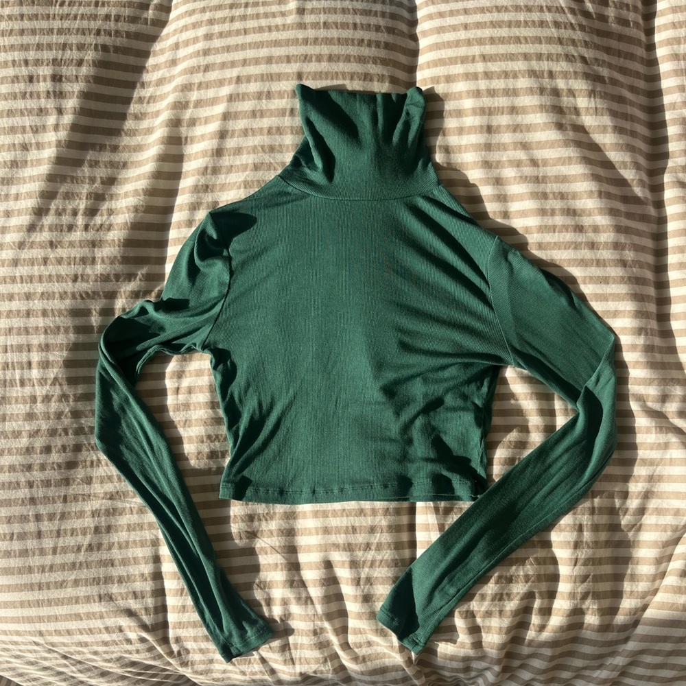 Sunday Best Teal Turtleneck Top